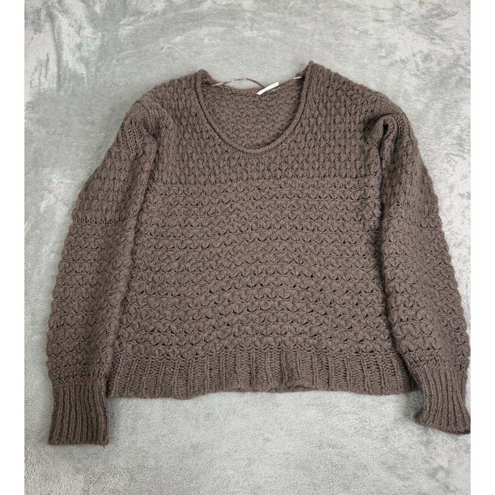Free People Crashing Waves Pullover Sweater Women's Size Small Brown - Picture 1 of 8